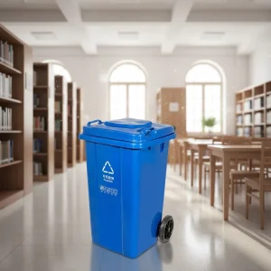 Chinese Manufacturer’s 50 Liter Plastic Trash Can with Wheels Can Be Customized in Size and Color for Schools