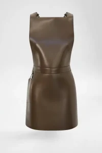 Chocolate Vegan Leather Barber Aprons Bleach-proof Salon PU Leather Aprons