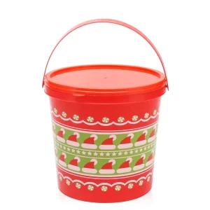 Christmas Candy Snacks Plastic Buckets for Sale