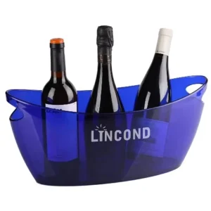 Classic Style CE Certified PP PS Acrylic Blue Boat Shape Ice Bucket Handle 5.5L Capacity Customized Color Logo OEM ODM