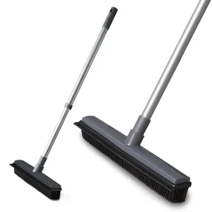 Cleanhome 2 in 1 Soft Rubber Carpet Broom TPR Sweeper and Squeegee Floor Brush for Everyday Pet Hair Removal and Cleaning
