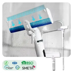 Cleanhome 4 in 1 New Design Window Squeegee Dirty Water Collect Silicone Long Handle Patent Spray Window Cleaner