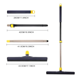 Cleanhome Floor Scrub Brush With Long Handle EVA Floor Squeegee Scrubber Brush Cleaning Brush for Deck Bathroom Tub