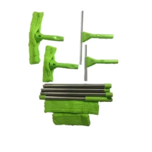 Cleaning 3 in 1 Kit Double Sided Squeegee Microfiber Glass Window Squeegee Extendable