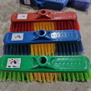 Cleaning Outdoor Plastic Brooms Head with Wooden Broom Handle