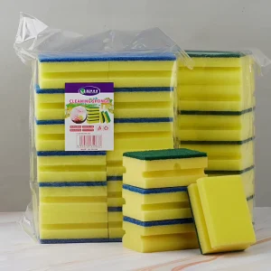 Cleaning Sponge with Polyester Sponge Block Household Dish Washing Sponge High Density Kitchen Dish Scouring Pad Scrubber