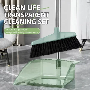 Cleaning Tool Set With 4 Layer Thick Dense Bristles for Strong Sweeping Power Upright Standing Space Saving Kit