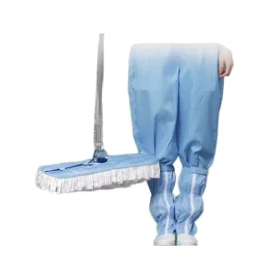 Cleanroom Microfiber Flat Dust Mop Antistatic ESD Blue & White 17x45cm Eco-Friendly for Industry Laboratory Safety Equipment