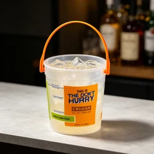 Clear 32 Ounce Drink Bucket Pail with Handle