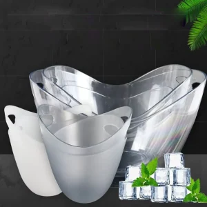 Clear Oval Farmhouse Style Large-Capacity Portable Party Ice Bucket Beverage Tubs Made of Plastic PP 2.5-12L Bar