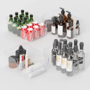 Clear Plastic Refrigerator Storage Box Large Pantry Organizer for Food Storage