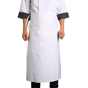 Clear Restaurant Kitchen Chef Cotton Sleeveless Apron White OEM Customized Logo New Style Fashion Long Waist