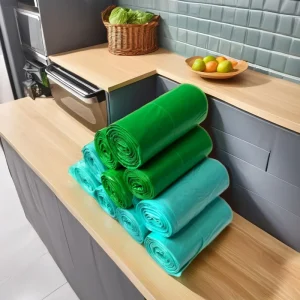 Clear Small Trash Can Liner With Handle Eco Friendly Recycled Materials for Kitchen Living Room Office Bathroom Garbage Bags