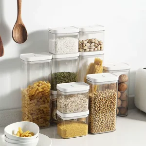 Clear Spaghetti Food Storage Jars with Lids