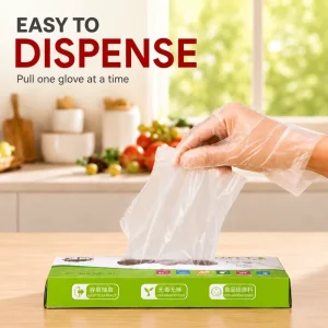 Clear TPE Disposable Gloves Flexible Anti-slip Oil Resistant Gloves for Household & Industrial Use