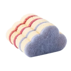 Cloud Shaped Multi Layer Seaweed Sponge Soft High Foam Non Scratch Reusable Cleaning Tool for Kitchen Dishwashing