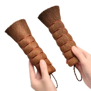 Coconut Coir Dish Scrubber with Soft Bristles Large Manual Kitchen Brush for Gentle yet Effective Cleaning of NonStick Pans