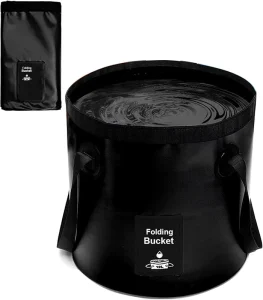 Collapsible Bucket with Handle Lightweight Folding Water Container Collapsible Bucket for Fishing Car Washing Black
