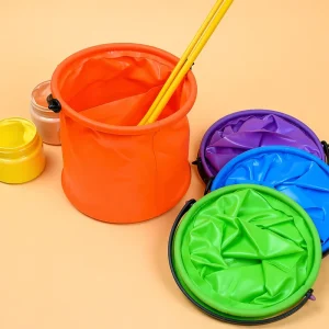 Collapsible Foldable Telescoping Brush Holder Compartments PVC Material Wash Bucket