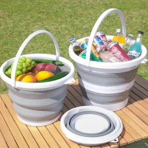 Collapsible Plastic Bucket 10 Liter Each Foldable Round Bucket Space Saving Folding Bucket for Household Car Trip Student