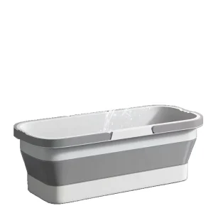 Collapsible Plastic Bucket with Double Handles Large Capacity Rectangular Mop Bucket Long Household Mop Bucket