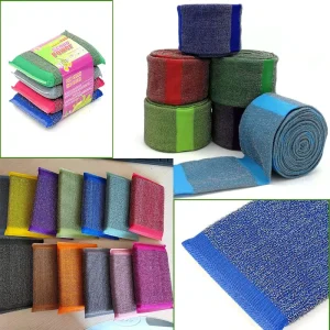 Colored Kitchen Cleaning Dish Washing Sponge 410/430 Stainless Steel Wire Semi-finished Knitting Yarn Fabric