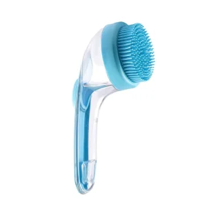 Colored Plastic Long Handle Pet Bath Brush Dog Cat Massage Grooming Brush Soft Rubber Scalp Scrub Shower Cleaning Brush