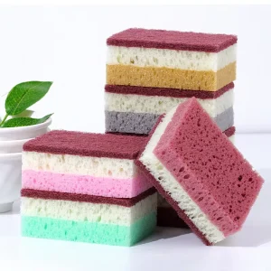 Colorful Absorbent Honeycomb Sponge Strong Detergency Efficient Kitchen Thick Scrubber Pad Cleaning Sponge