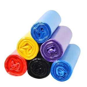 Colorful Disposable Drawstring Plastic Garbage Trash Bag Use for Home Office Kitchen Large Bag on Roll
