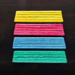 Colorful Microfiber Absorbent Replacement Flat Mop Head for Hotel Property & Janitorial Cleaning