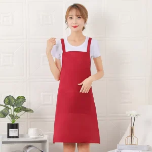 Colorful OEM Woman Kitchen Cooking 100% Cotton Canvas Aprons for Women