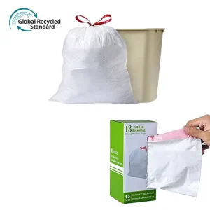 Colorful Recycled PE Drawstring Trash Bags Household Use Garbage Bag