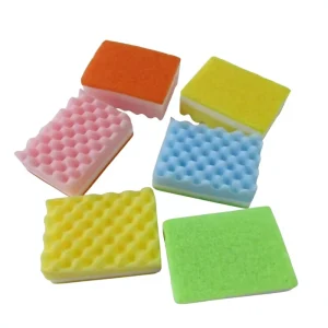 Colorful Three-layered Wave Sponge Kitchen Household Scrubber Durable Thickened Dishwashing Cloth Multipurpose