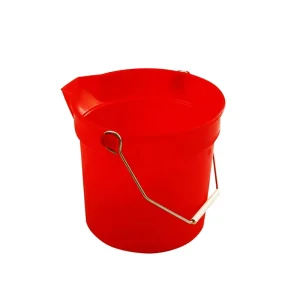 Commercial 14L Plastic Round Mop Bucket With Spout and Handle Heavy Duty Utility Cleaning Pail for Water Car Wash
