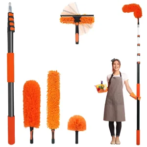 Commercial-Grade Extendable Microfiber Cleaning Brush for High-Level Dust Removal