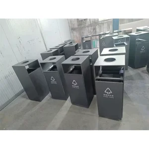 Commercial Grade Modern Luxury Stainless Steel Trash Can with Foot Pedal Operated Lid for Hygienic Public Recycling Outdoor Use