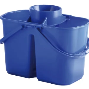 Commercial Hotel Cleaning Trolley with 15L Double Bucket Mop Wringer Plastic Cleaning Mop Bucket