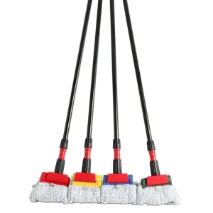 Commercial Janitorial Cotton Mop 60 40 Poly Blend Aluminum Handle Replaceable Head OEM Bulk Industrial Wet Floor Mop