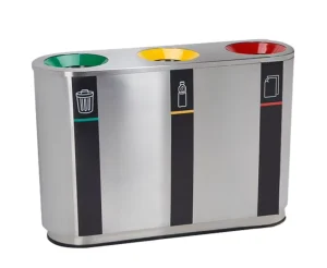 Commercial Outdoor Stainless Steel Waste Recycling Station Mall Public SS Garbage Trash Can Street Landscape Metal Litter Bin