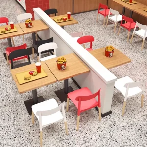 Commercial Square Table and Chair Set Solid Wood Dining Furniture