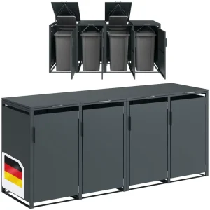 Commercial Waste Bin Outdoor Public Area Recycling Trash Can Kitchen Garbage Container Storage 240L Capacity