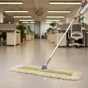 Compact Slim Cut Pile Cotton Yarn Rectangular Floor Polish Mop for Laboratory Floor Cleaning