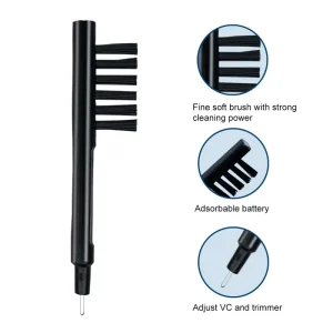 Complete Hearing Aid Cleaner Kit Microfiber Cloth Cleaning Brush Wax Pick Vent Cleaner Tool for Daily Maintenance