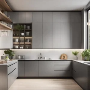 Complete Kitchen Cabinet Set with Sink and Countertop Particleboard Kitchen Units for Apartment Villa House Projects