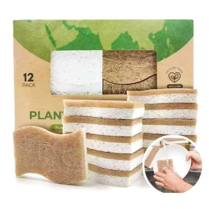 Compostable Cellulose and Coconut Scrubber Sponge Sisal Pulp Cotton Eco Friendly Biodegradable Natural Kitchen Sponge Limpieza