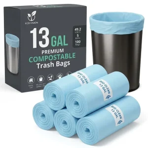 Compostable Flat Trash Bags Biodegradable Garbage Liners Eco Friendly Kitchen Waste Bin Packaging Supply