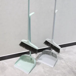 Convenient Kitchen Broom and Dustpan Set Plastic Folding Design with Stick and Dust Handle