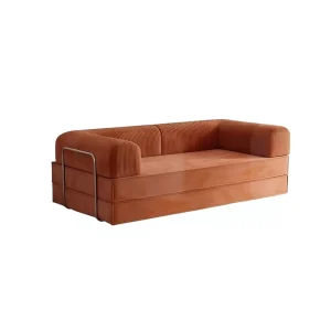 Convertible 2-in-1 Square Modular Sofa Bed, Corduroy Fabric, High-Density Foam