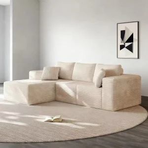 Convertible Modular Corduroy Sofa Set for Living Room