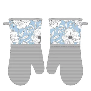 Cooking Gloves Grill Cotton Silicone Oven Gloves Washable Durable Reusable Non slip Anti Scalding Eco-Friendly Dishwasher Safe